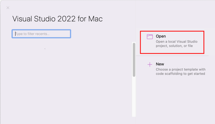 Создание проекта для Visual Basic в Visual Studio for MacOS