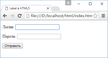 Label in HTML5