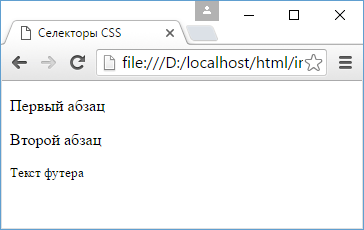 Селекторы вложенных элементов в CSS3